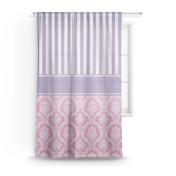 Pink & Purple Damask Sheer Curtain