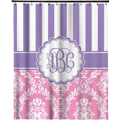 Pink & Purple Damask Extra Long Shower Curtain - 70"x84" (Personalized)