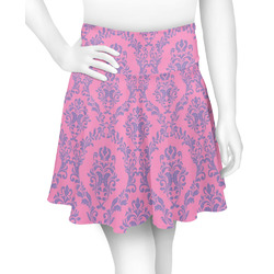 Pink & Purple Damask Skater Skirt - 2X Large