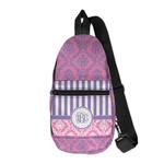 Pink & Purple Damask Sling Bag (Personalized)