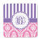 Pink & Purple Damask Square Fridge Magnet - FRONT