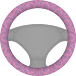 Pink & Purple Damask Steering Wheel Cover