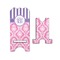 Pink & Purple Damask Stylized Phone Stand - Front & Back - Small