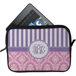 Pink & Purple Damask Tablet Case / Sleeve (Personalized)