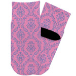 Pink & Purple Damask Toddler Ankle Socks