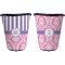 Pink & Purple Damask Trash Can Black - Front and Back - Apvl