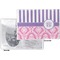 Pink & Purple Damask Vinyl Passport Holder - Flat Front and Back