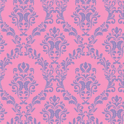 Pink & Purple Damask Wallpaper & Surface Covering (Water Activated 24"x 24" Sample)