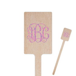 Pink & Purple Damask 6.25" Rectangle Wooden Stir Sticks - Single Sided (Personalized)