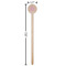 Pink & Purple Damask Wooden 7.5" Stir Stick - Round - Dimensions