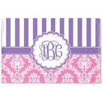 Pink & Purple Damask Woven Mat (Personalized)