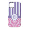 Pink & Purple Damask iPhone 14 Tough Case - Back