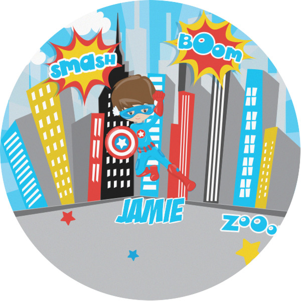 Custom Superhero in the City Multipurpose Round Labels - 1" (Personalized)