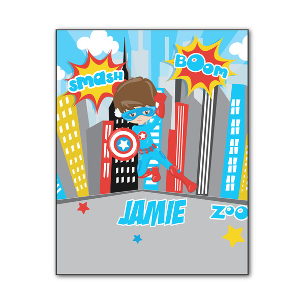 Custom Superhero in the City Wood Print - 11x14 (Personalized)