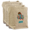 Superhero in the City 3 Reusable Cotton Grocery Bags - Front View