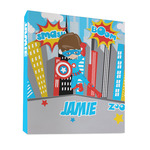 Superhero in the City 3 Ring Binder - Full Wrap - 1" (Personalized)