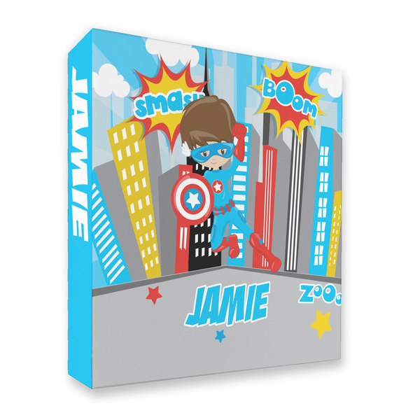 Custom Superhero in the City 3 Ring Binder - Full Wrap - 2" (Personalized)