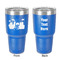 Superhero in the City 30 oz Stainless Steel Ringneck Tumbler - Blue - Double Sided - Front & Back