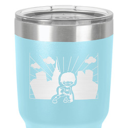 Superhero in the City 30 oz Stainless Steel Tumbler - Teal - Double-Sided (Personalized)