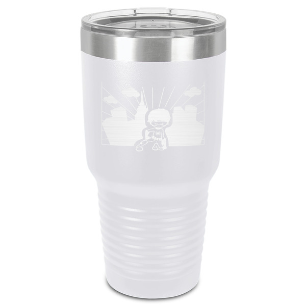 Custom Superhero in the City 30 oz Stainless Steel Tumbler - White - Single-Sided