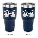 Superhero in the City 30 oz Stainless Steel Tumbler - Navy - Double Sided (Personalized)