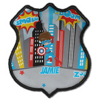 Superhero in the City Iron On Shield Patch C w/ Name or Text