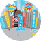 Superhero in the City 5" Multipurpose Round Label - Single Sticker