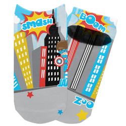 Superhero in the City Adult Ankle Socks (Personalized)