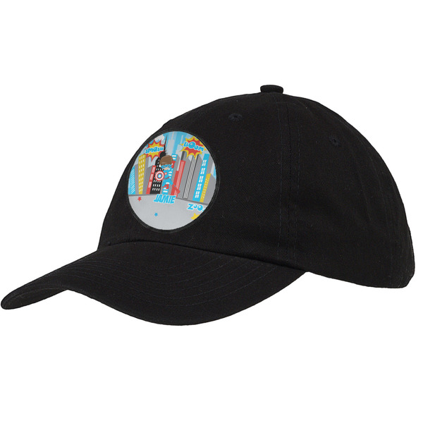 Custom Superhero in the City Baseball Cap - Black (Personalized)