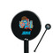 Superhero in the City Black Plastic 5.5" Stir Stick - Round - Closeup