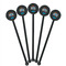 Superhero in the City Black Plastic 5.5" Stir Stick - Round - Fan View