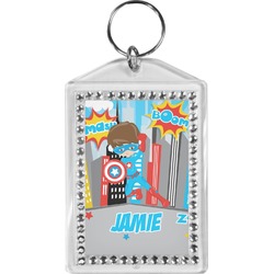 Superhero in the City Bling Keychain (Personalized)