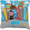 Superhero in the City Burlap Pillow 16"