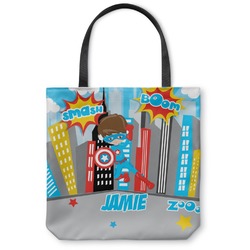 Superhero in the City Canvas Tote Bag - Medium - 16"x16" (Personalized)