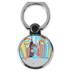 Superhero in the City Cell Phone Ring Stand & Holder (Personalized)