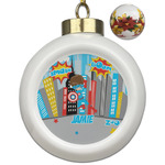 Superhero in the City Ceramic Ball Ornaments - Poinsettia Garland (Personalized)