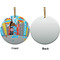 Superhero in the City Ceramic Flat Ornament - Circle Front & Back (APPROVAL)