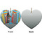 Superhero in the City Ceramic Flat Ornament - Heart Front & Back (APPROVAL)