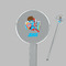 Superhero in the City Clear Plastic 7" Stir Stick - Round - Closeup