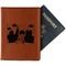 Superhero in the City Cognac Leather Passport Holder With Passport - Main