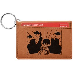 Superhero in the City Leatherette Keychain ID Holder