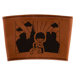 Superhero in the City Leatherette Cup Sleeve
