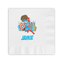 Superhero in the City Coined Cocktail Napkins (Personalized)