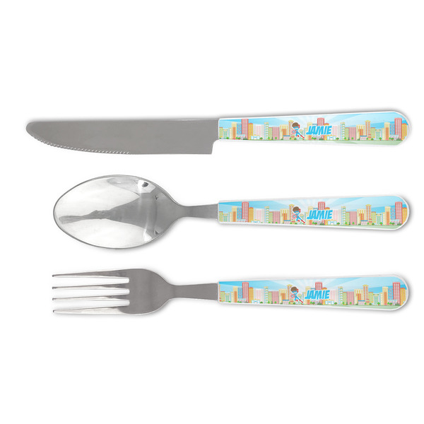 Custom Superhero in the City Cutlery Set (Personalized)