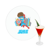 Superhero in the City Printed Drink Topper -  2.5" (Personalized)