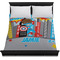 Superhero in the City Duvet Cover - Queen - On Bed - No Prop