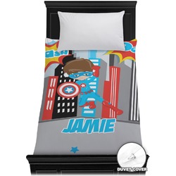 Superhero in the City Duvet Cover - Twin (Personalized)