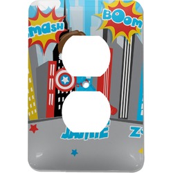 Superhero in the City Electric Outlet Plate (Personalized)