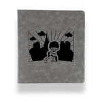 Superhero in the City Leather Binder - 1" - Grey (Personalized)