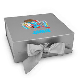 Superhero in the City Gift Box with Magnetic Lid - Silver (Personalized)